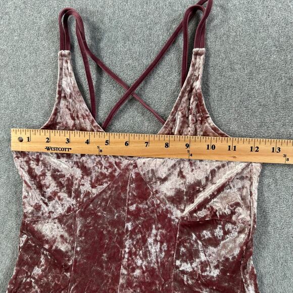 American Eagle Outfitters Crushed Velvet Strappy Mini Dress Size XXS Purple - Picture 3 of 9
